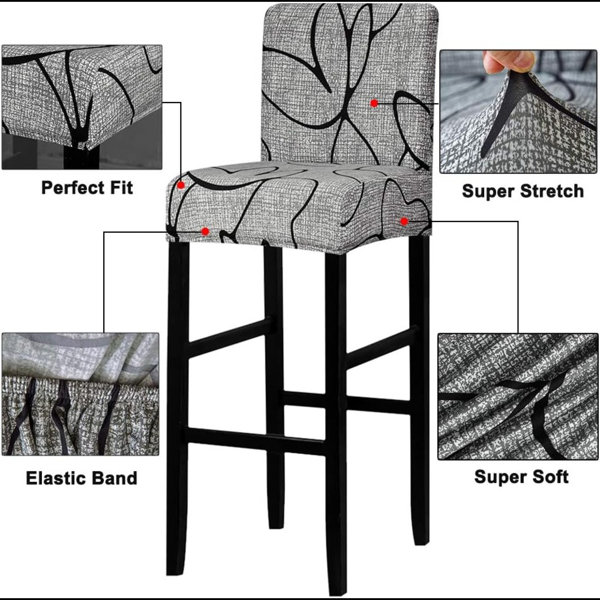 Red Barrel Studio Jacquard Bar Chair Stool Cover 4 Pack Stretch red-barrel-studio-jacquard-bar-chair-stool-cover-4-pack-stretch